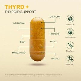 THYRD  con Magnesio, Potasio, Selenio, Yodo, Zinc, Ajo y Crcuma. Con 60 capsulas de 500mg (2 meses). VitalBotanics. Suplemento Multivitamnico para... 