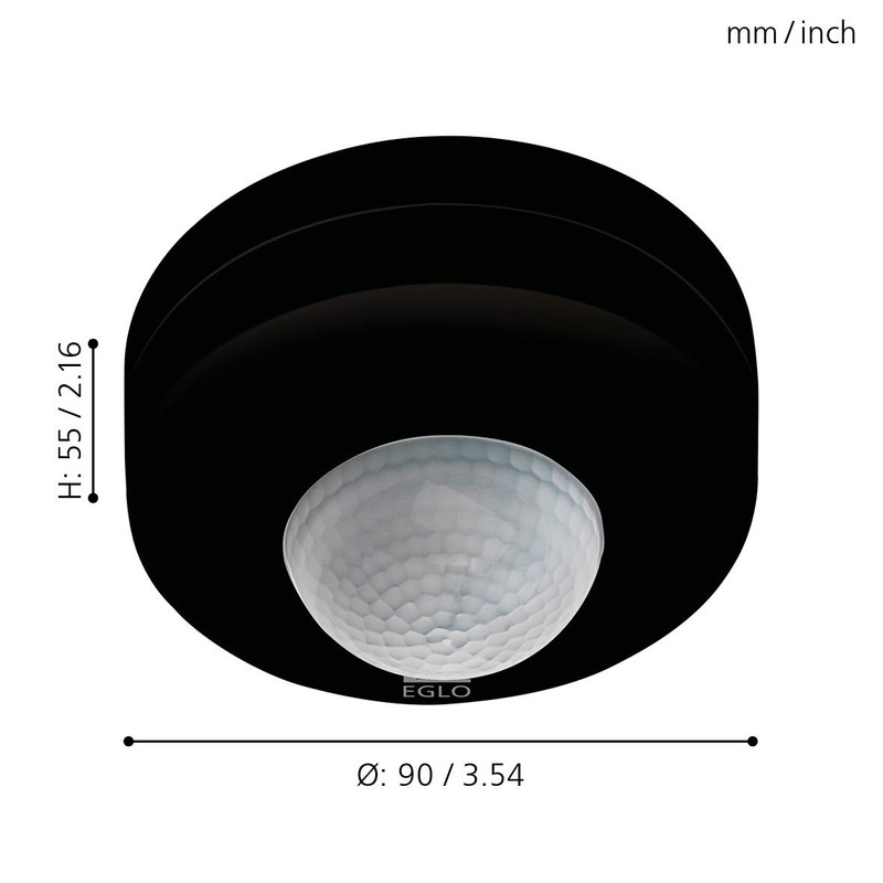 Eglo 97422 DETECT ME 6 PIR Motion Sensor in Black