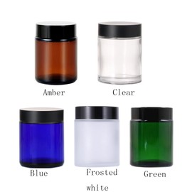 6Pcs 3.4 oz Clear Glass Cream Jars with Lids,100g Cosmetic Container Jars,Empty Cosmetic Containers Pot Jars for Lotion, Cream,Powder,Ointments,Spice,Scrubs Creams,Samples,Bath Salts,Liquid