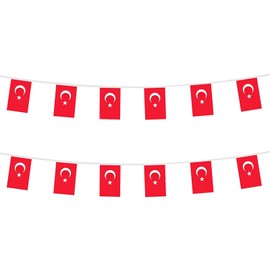 Turkey Flags Turkish Small String Flag Banner Mini National Country World Flags Pennant Banners For Party Events Classroom Garden Festival Grand Opening Bar Sports Clubs Decorations (Turkey)