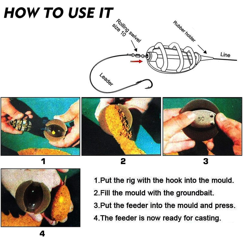 ANCLLO Inline Method Feeder Set Carp Fishing Tackle 4 Inline