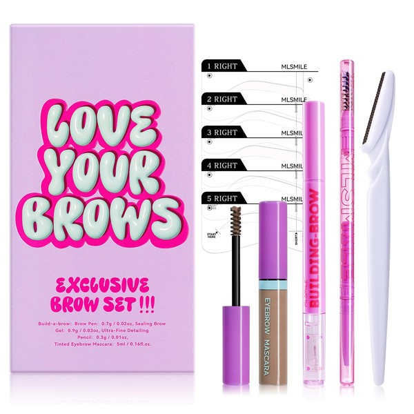 All In One Eyebrow Set,Brown Eyebrow Powder Sculpting Kit,Travel Makeup