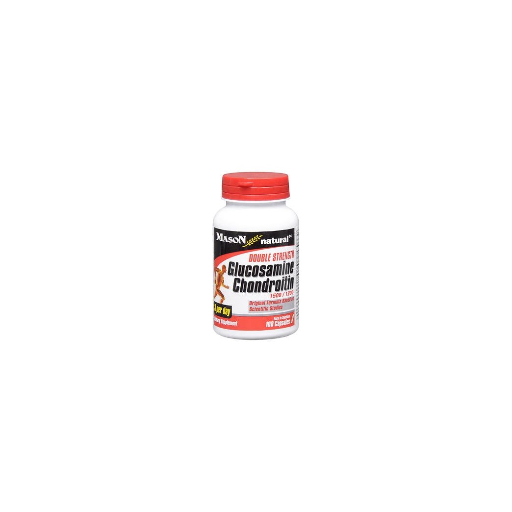 Mason Natural Glucosamine 1500 mg Chondroitin 1200 mg Capsules Double Strength - 100ct, Pack of 2