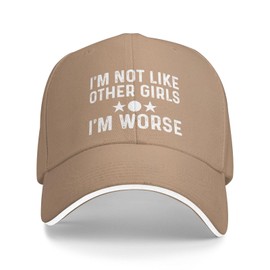 Suirtaeop I'm Not Like Other Girls I'm Worse Hat for Women Baseball Hat with Design Hat Natural
