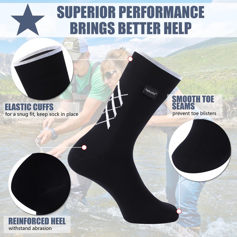 Agdkuvfhd Waterproof Hiking Socks, Men Women Warm Breathable Neoprene Skiing
