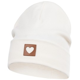 Smarilla Beanie Hat Girls Women Children Transition Hat Ribbed, cream