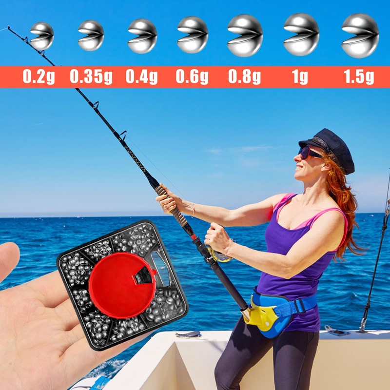 Satiskid 358PCS Split Shot Fishing Weights Set with Pliers, 7-Size