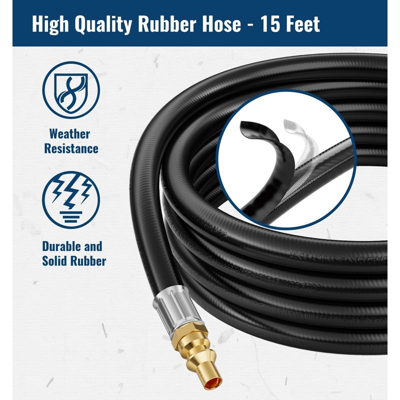 CALPOSE 15FT RV Quick Connect Propane Hose