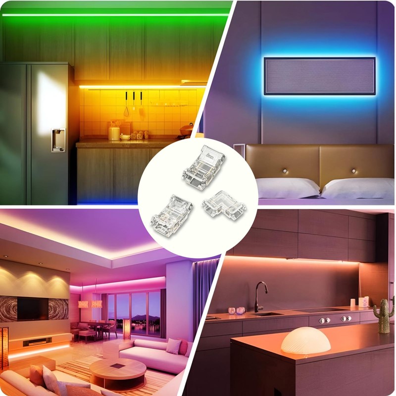 10PACK LED Strip Connector Kit – 2 Pin 8mm COB