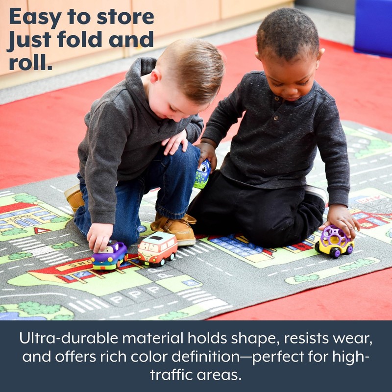 Children's Factory City Life Play Carpet, 36”L x 79”W, Learning
