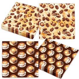 LaVenty 40PCS Kaffee Party Servietten Espresso Servietten Kaffee Brautdusche Dekoration für Liebe ist Brauen Kaffee Hochzeit Dusche Verlobung Party Supplies