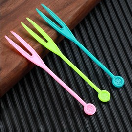 500PCS Disposable Colorful Fruit Forks, Thickened Plastic Cocktail Tasting Forks, Mini Forks for Fruits, Desserts