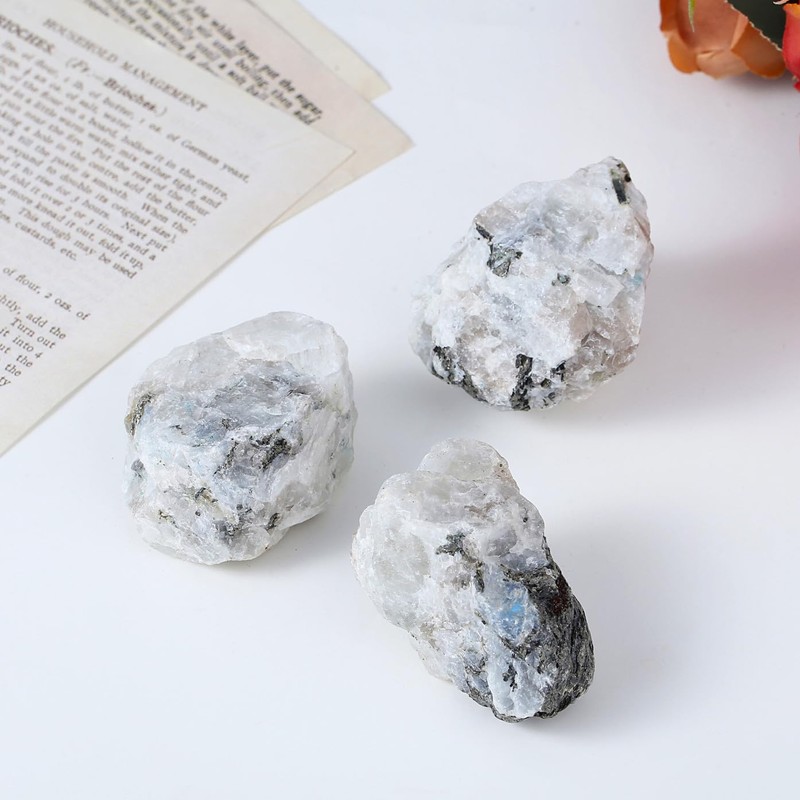 XIANNVXI Moonstone Large Rough Stone Crystals Premium Waterstone Moonstone Real