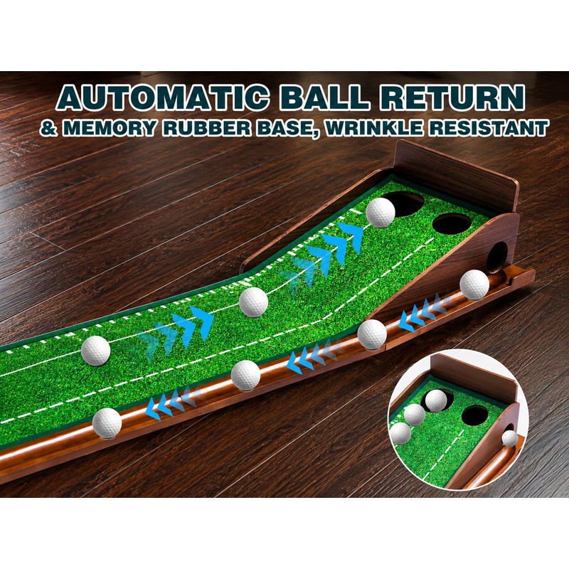TiwisiTe Putting Green Indoor, 9.8 FT Golf Mat with Automatic