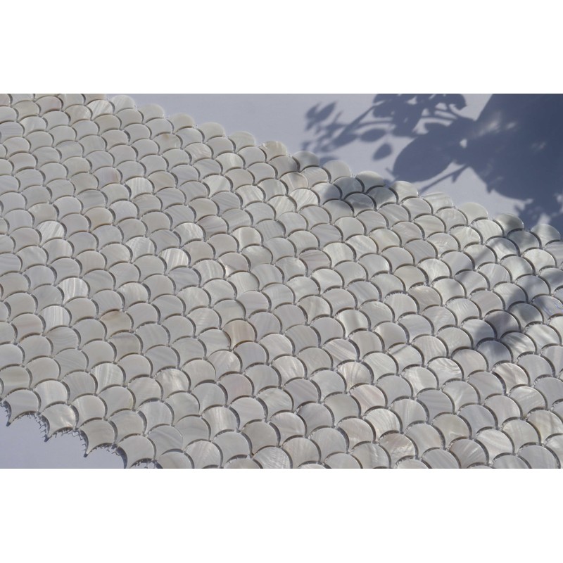 MOPTORLS Mother of Pearl Fish Scale Pattern Mosaic Tile for