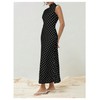 Milumia Women's Polka Dots Maxi Tank Dress Vintage Mock Neck