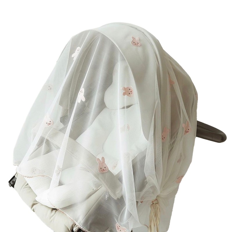Stroller Wind Shade Breathable Cartoon Pattern Adjustable Universal Mesh Stroller