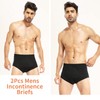 Incontinence Underwear for Men 2 Pack Washable Urinary Briefs with