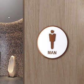 Highawk Sign Plate, Toilet, Bathroom, Door Plate, Sign Plate, Double-sided Tape, Signs Guidance, Wall Sticker, Man and Woman Set (2 3D, 5.9 inches (15 cm)