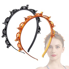 2-Piece Set of Two Layer Hair Clips, Braided Hair Clips, Pony Hair Clips, Braided Hair Clips, Women Styling Accessories