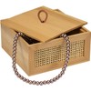 Bamboo Storage Box with Rattan Mesh Panel, Decorative Container for