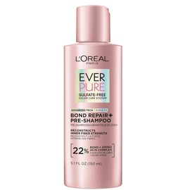 L'Oreal Paris EverPure Tratamiento prechampú sin sulfato Bond Repair, reparación del cabello para cabello teñido, decolorado o dañado, 5.1 onzas líquidas