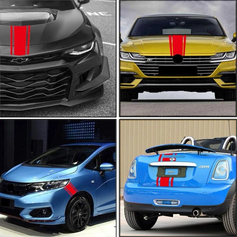 Leasinder 49"x 8.7" Car Hood Stripe Sticker Auto Racing Stripes