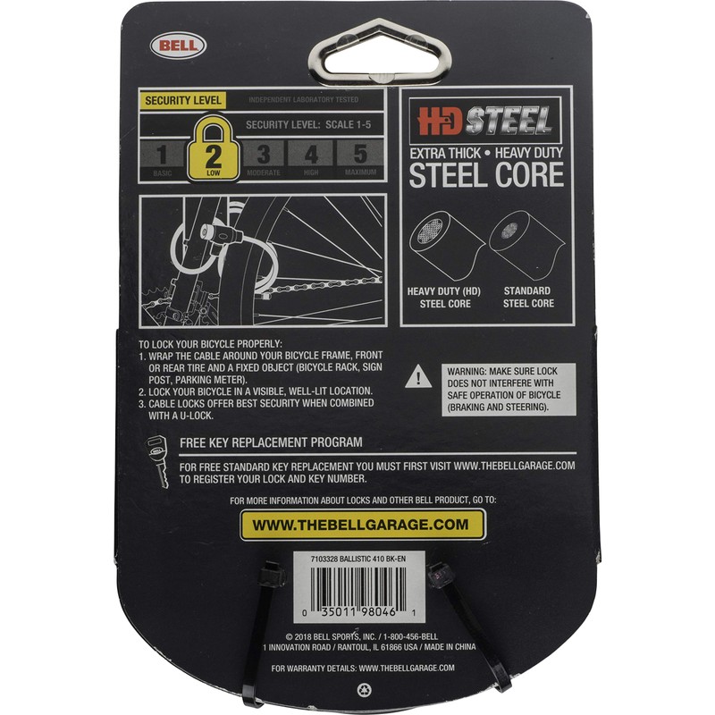 BELL Ballistic 410 Cable Key Lock 2019
