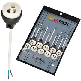 ISOLATECH ISOLATECH GU10 Brandschutz Keramik Fassungen VDE RoHS 230-250 Volt 2A max.100W 0,75mm 2 Kabel LED Halogen (hier: 10 Stck)