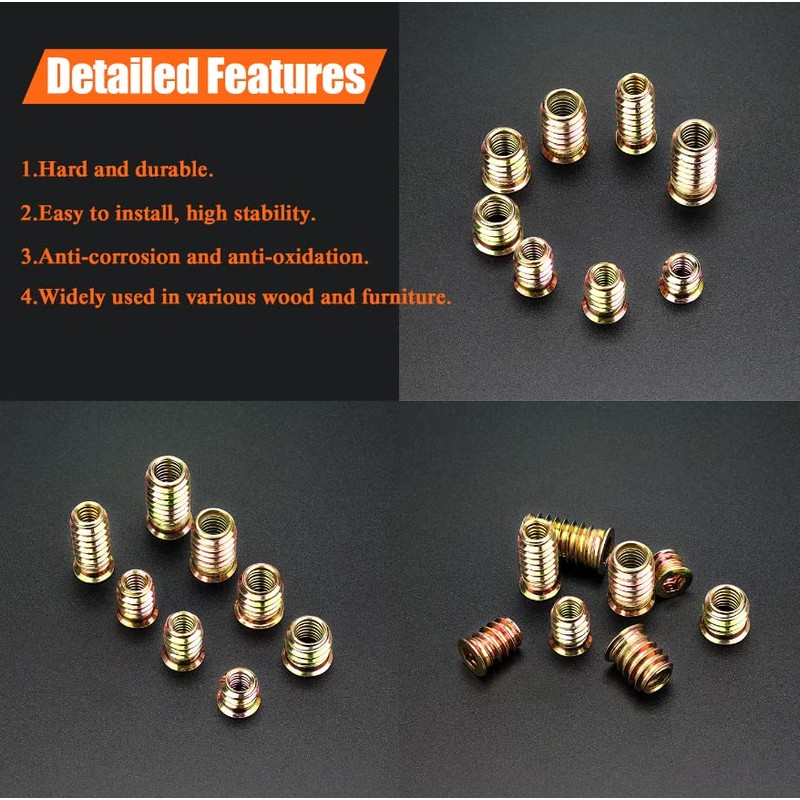 5/16-18 Threaded Inserts, Wood Inserts, Steel Threaded Inserts for Wood