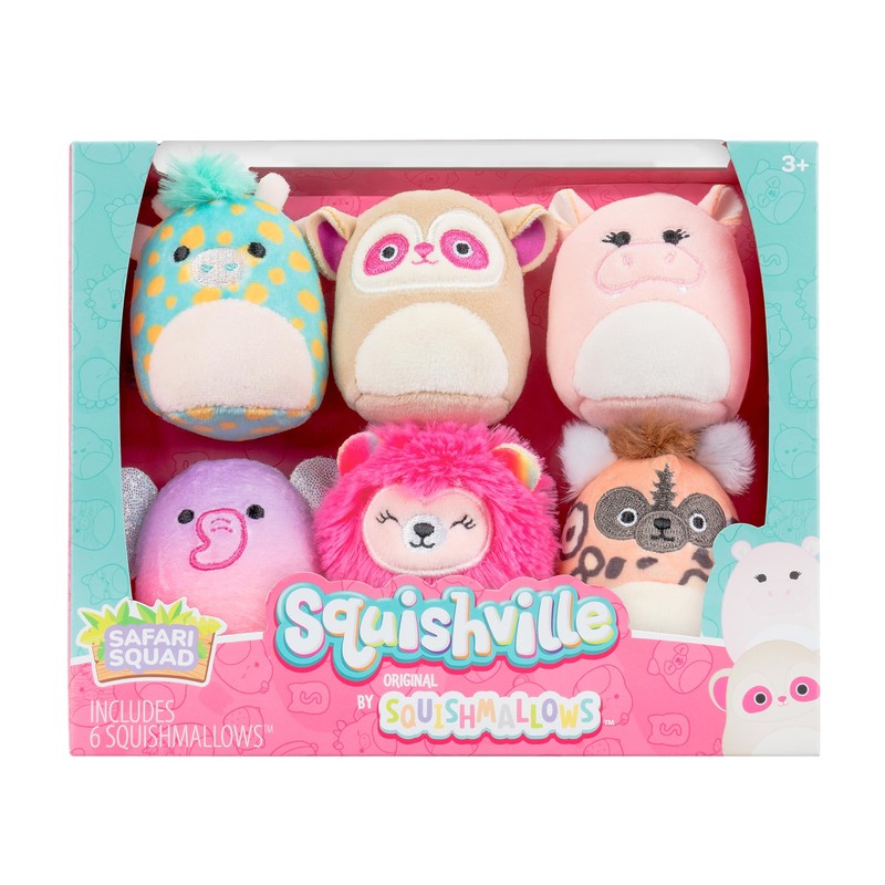 Squishville SQM0508 Safari Squad, Super Soft Mini Squishmallows, 5 cm