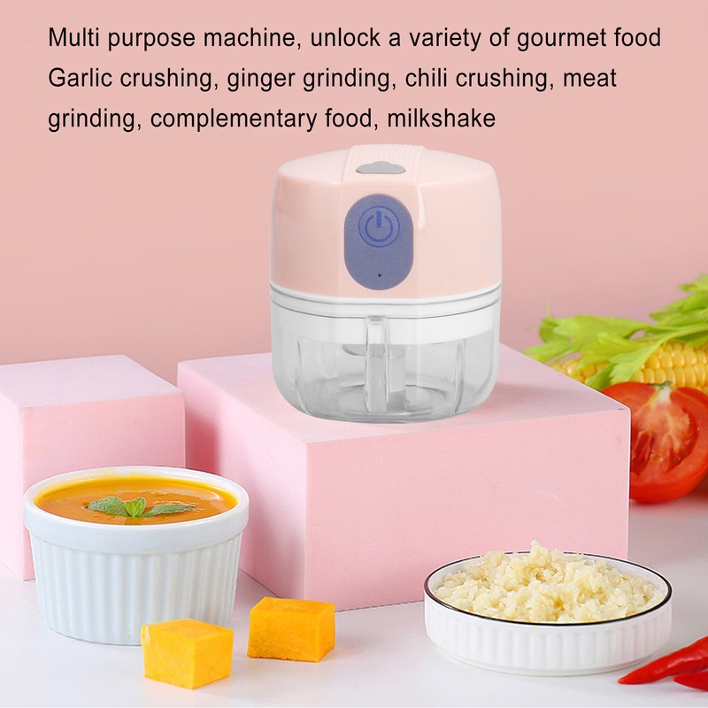 Electric Garlic Masher Mini Wireless Automatic Garlic Chopper for Kitchen