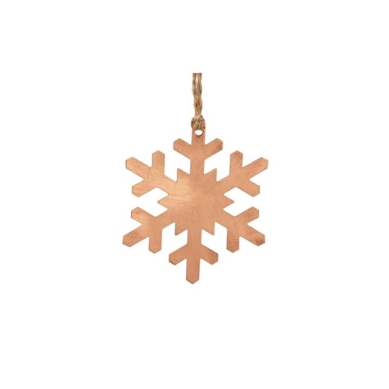 NKlaus Christmas Ornament Snowflake - Pure Copper (100%) Handmade Copper