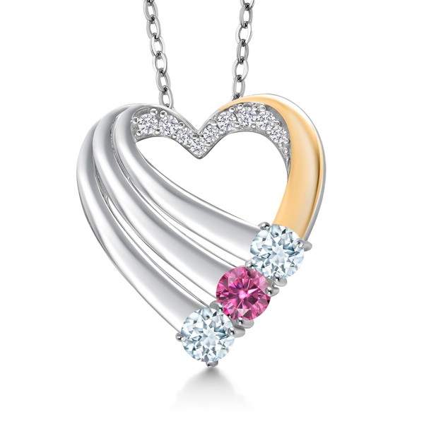 Gem Stone King 925 Silver and 10K Yellow Gold Sky