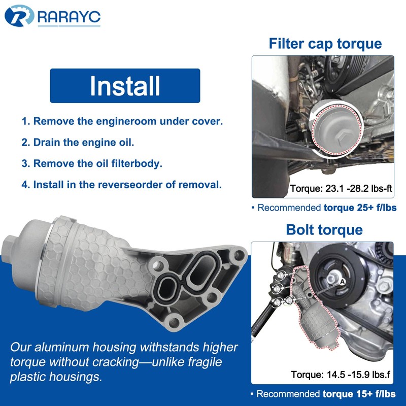 263003laa0 Upgrade Aluminum Oil Filter Housing Replacement for |Hyundai Palisade