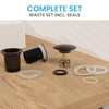 Bächlein Universal Drain Set with Overflow (Matt Black) - Brass