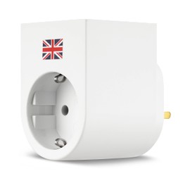 REV Travel Adaptor Travel Plug Socket for Use of German Plugs in the UK, White