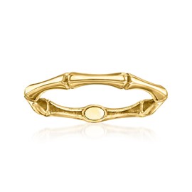 Canaria Italian 10kt Yellow Gold Bamboo-Style Ring. Size 9