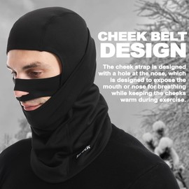 Sireck Balaclava Ski Mask, Fleece Thermal Winter Face Mask for Men Women, Full Face Cover Cold Weather Gear for Skiing Motorcycle Hunting Cycling(Black)