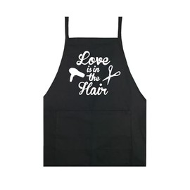 Love Is In The Hair Apron Stylist Business Girls Women Mom Hairdresser Haircut Barber Scissors Blowdryer