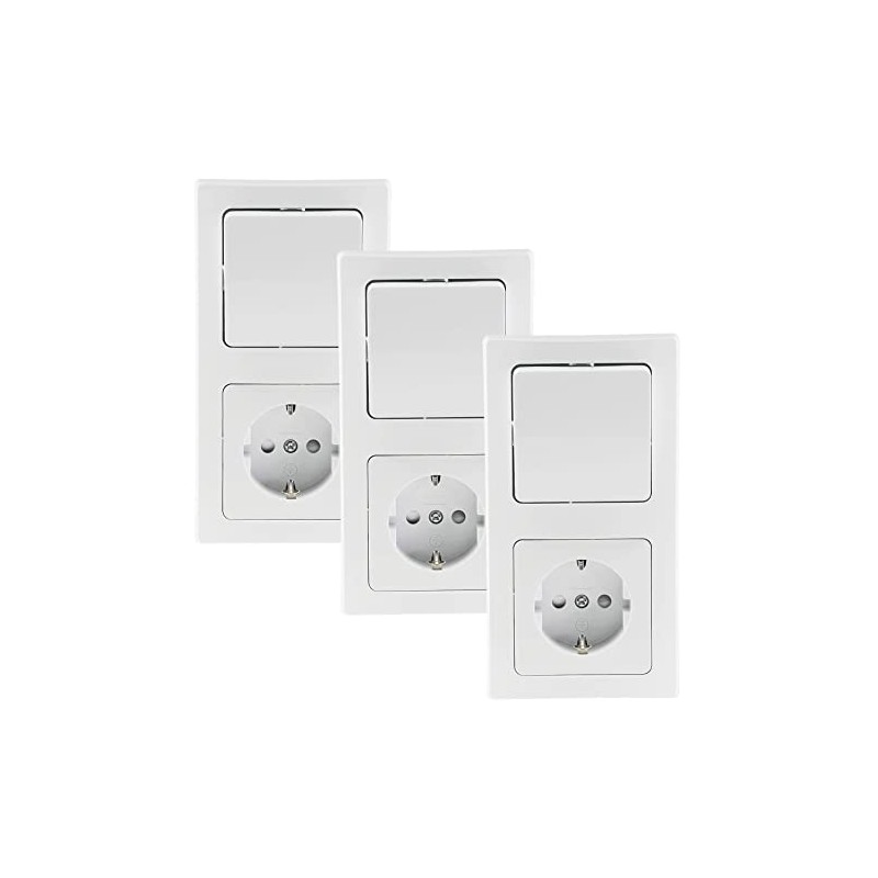 Delphi Socket with Light Switch in Double Frame 230 V