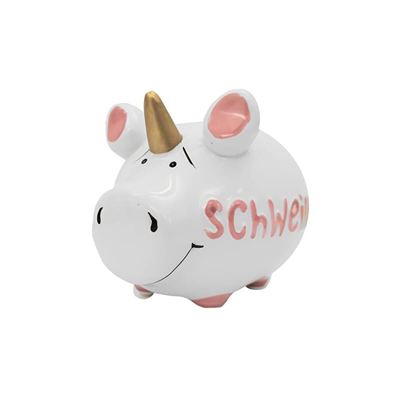 KCG Kleinschwein Keramik Sparschwein SCHWEINHORN / ca. 12.5 cm x