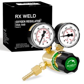 RX WELD Oxygen Regulator Welding Gas Gauges CGA 540 Inlet Oxy for V-Style Torch Cutting Kit, PC-Handle