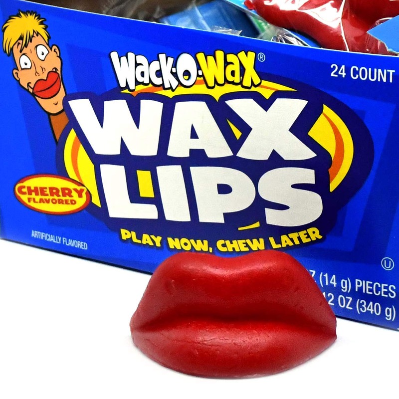Wack-O-Wax Wax Lips Candy – Individually Wrapped Cherry Flavored Candy