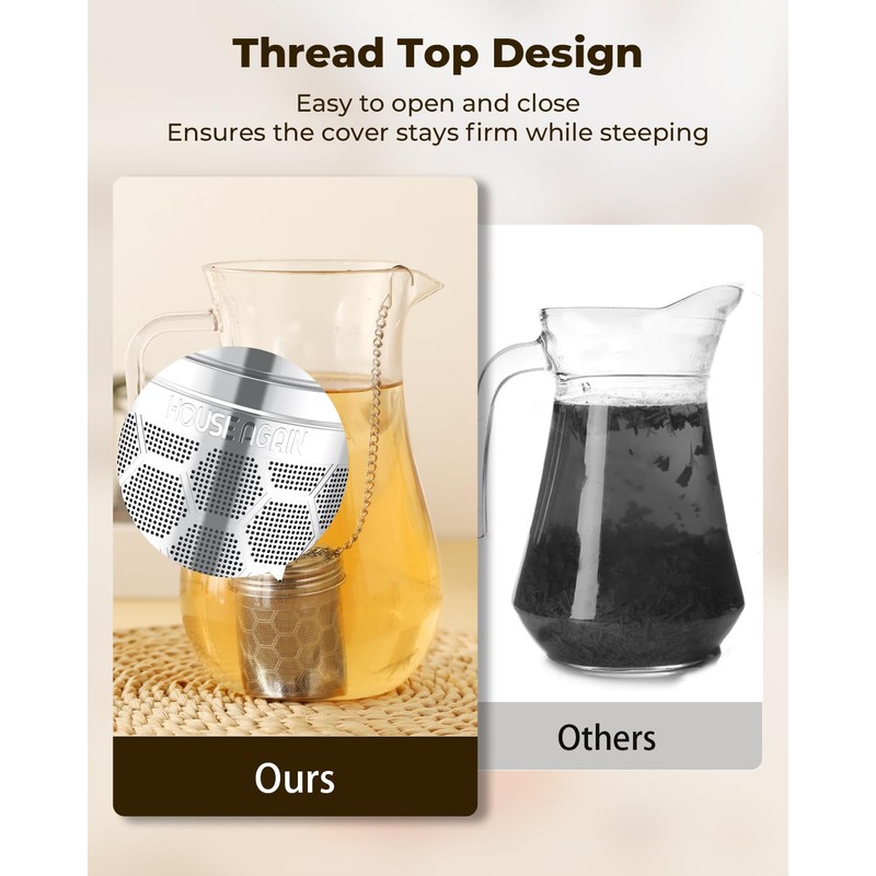 House Again 2 Pack Tea Strainers for Loose Tea, Extra
