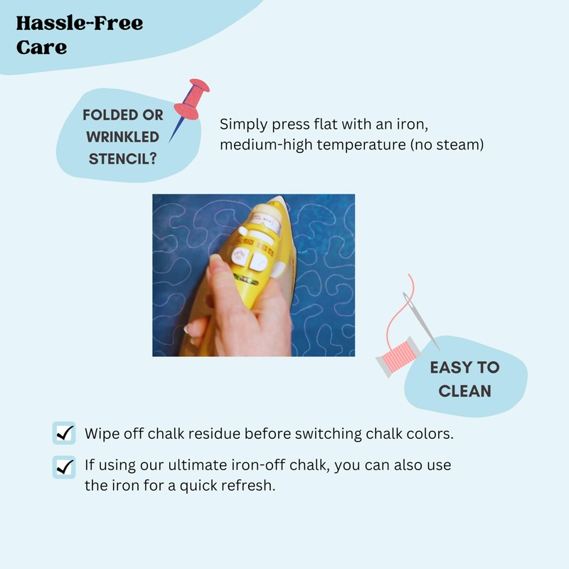 Full Line Stencil - 1" Parallel Lines Quilting Stencil