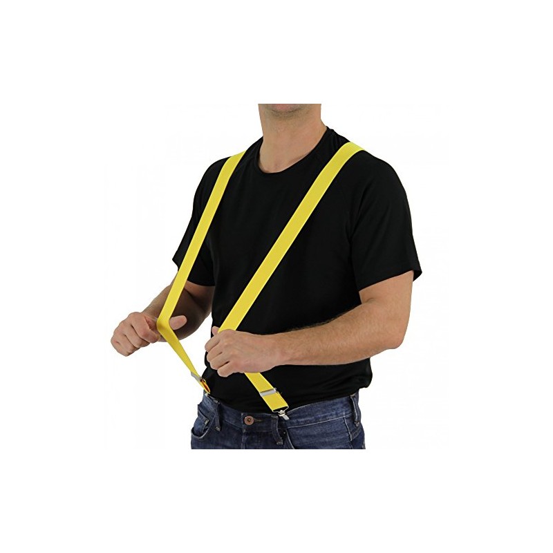 Foxxeo Yellow Braces for Men and Women for 80s Theme