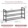Bumusty 3-Tier Expandable Shoe Rack for Closet, 18“-33” Adjustable Shoe