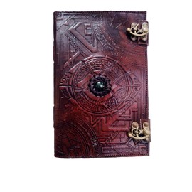 DOCTOR STRANGE Eye of Agamotto embossed Handmade Stone Leather Journal Art Sketchbook Travel diary with Vintage lock Latch