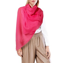 Prettystern Women's Extra Large XXL Pashmina Scarf 100% Wool Warm Shoulder Scarf for Winter, pink